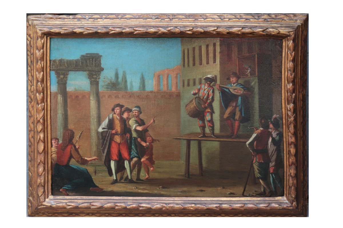 Painting: Theater Scene, Veneto, 17th Century-photo-2