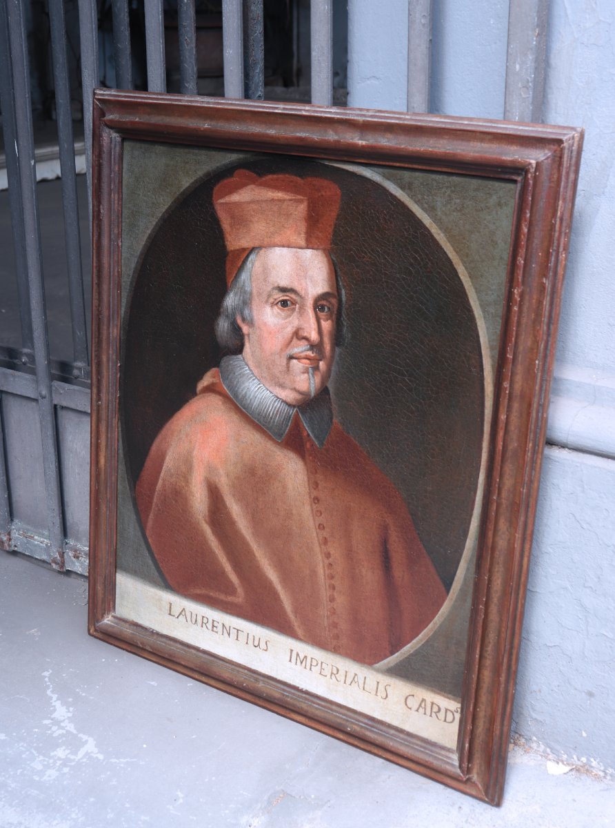 Peinture : Portrait d'un cardinal, XVIIIe siècle-photo-2