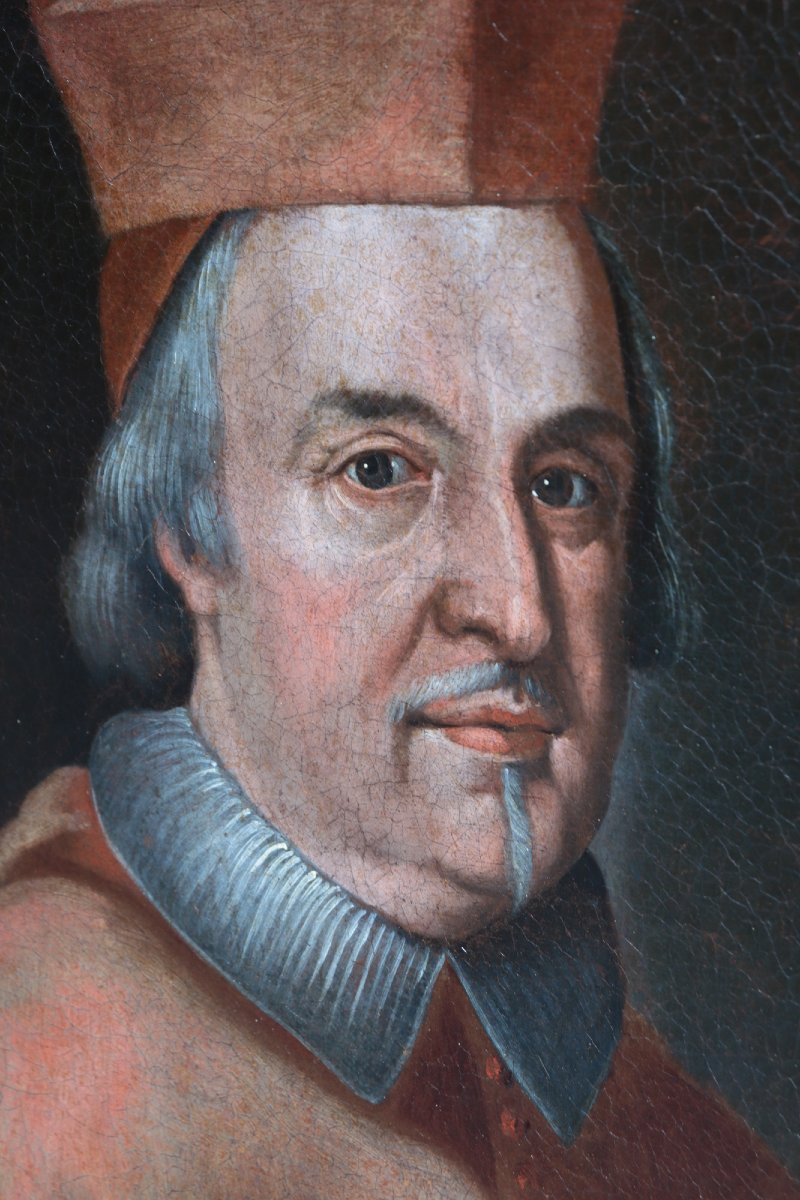 Peinture : Portrait d'un cardinal, XVIIIe siècle-photo-3