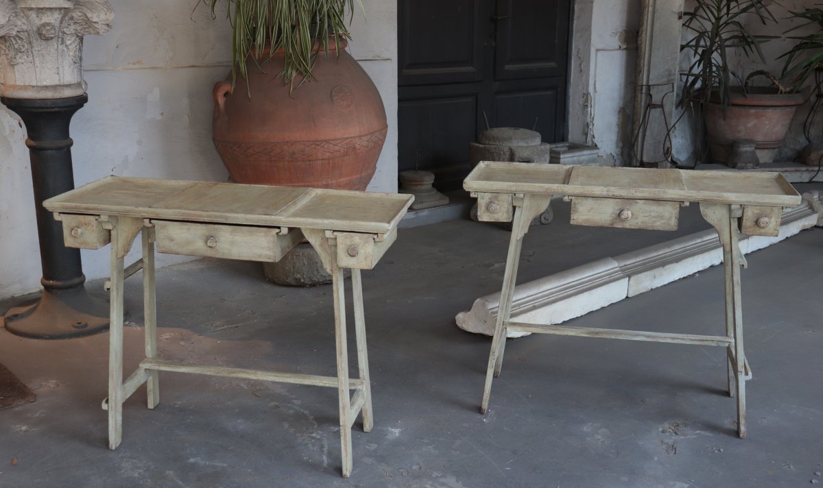 Paire de tables de travail, Toscane,  XVIIIe siècle