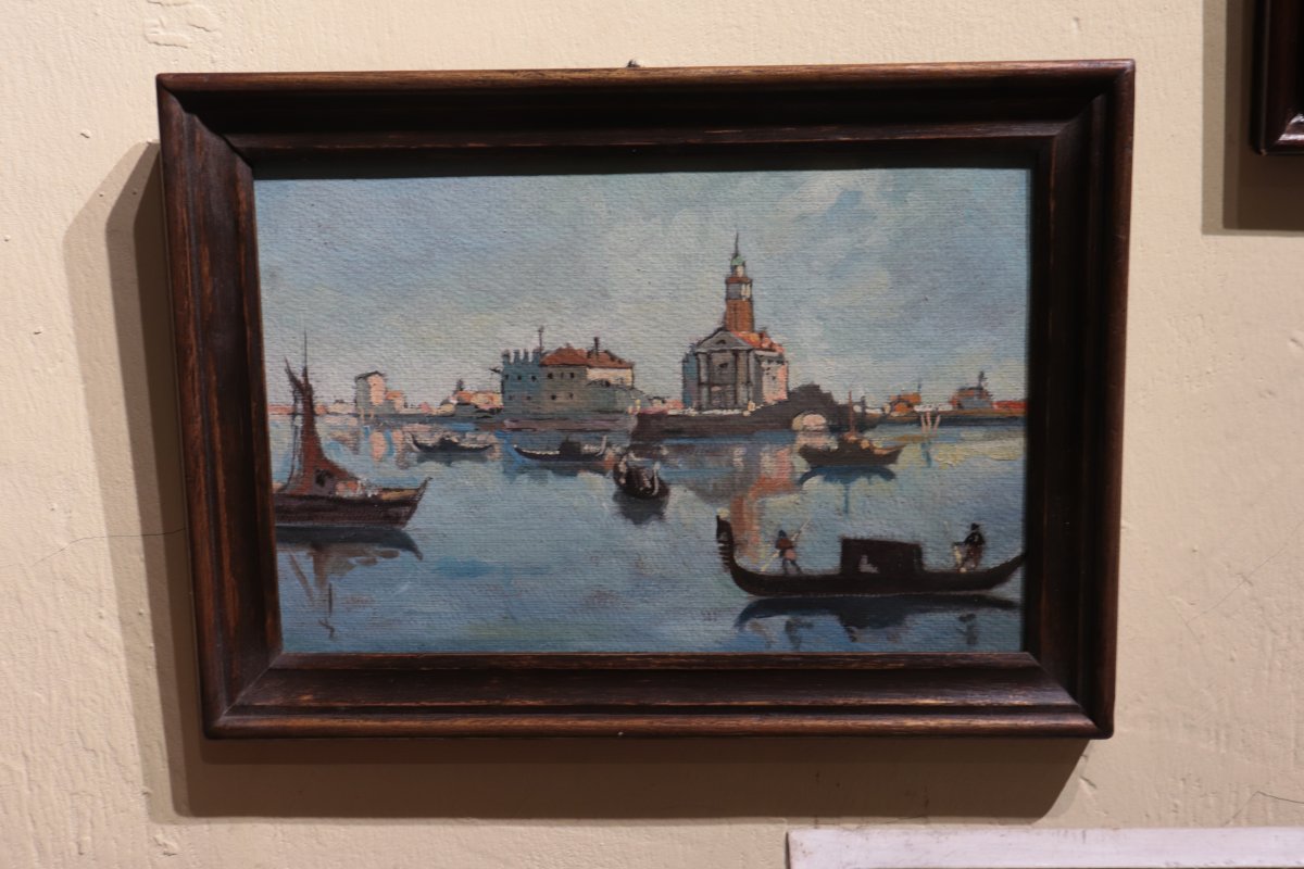 7 Paintings From The "views Of Venice" Series, Early 1900s-photo-3