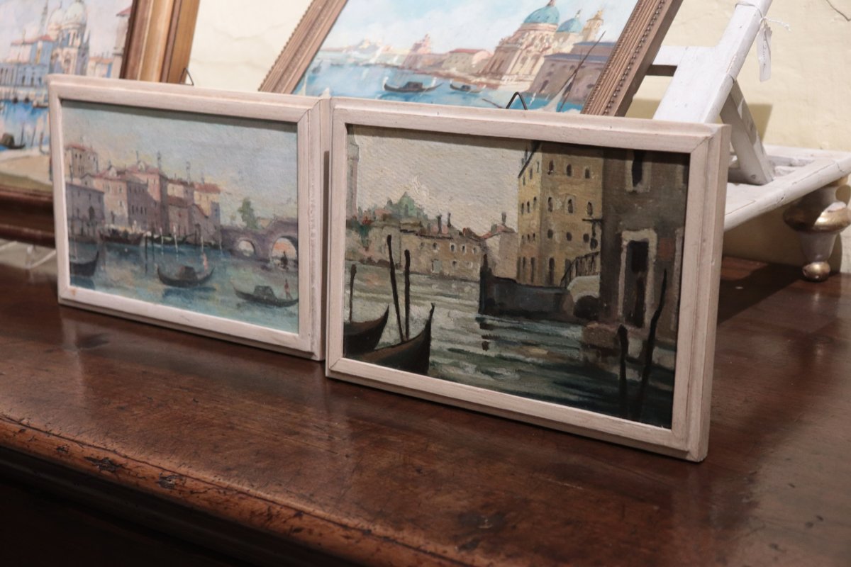 7 Paintings From The "views Of Venice" Series, Early 1900s-photo-2