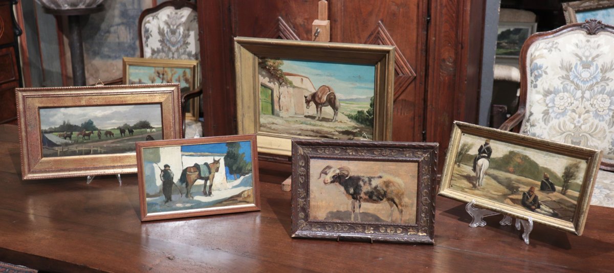 Collection Of 5 Post-macchiaioli Paintings, Tuscany, 20th Century