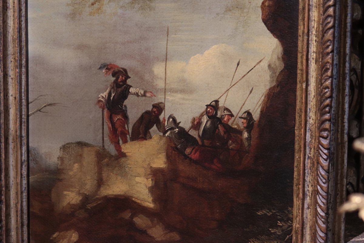 Painting: Battle Scene, 17th-century Italy-photo-4