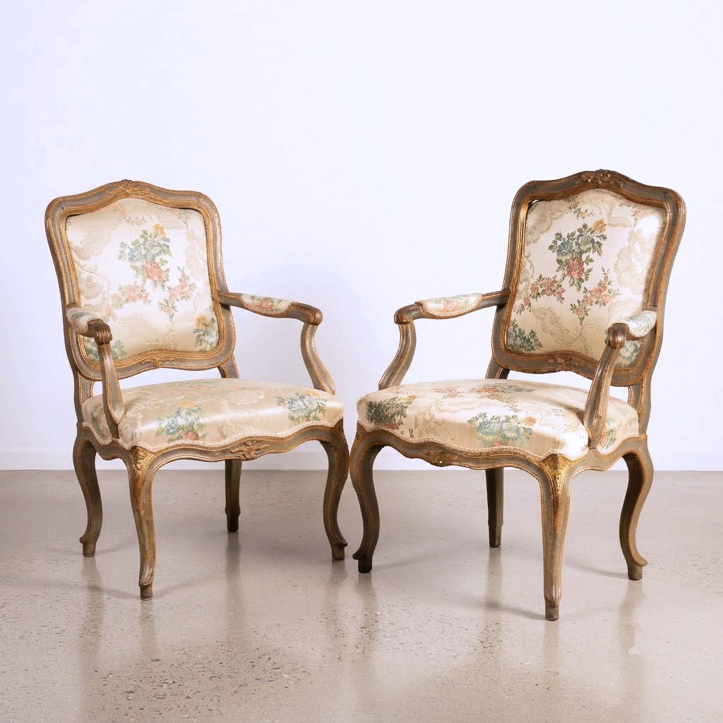 Paire de fauteuils laqués, XVIIIe siècle