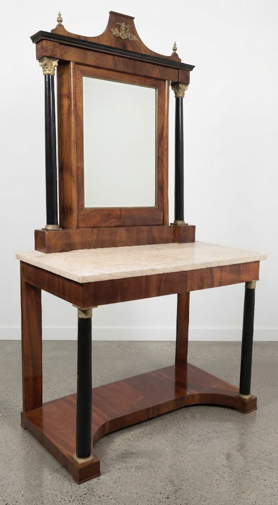 Empire-style Console Table With Mirror, Tuscany, 1800
