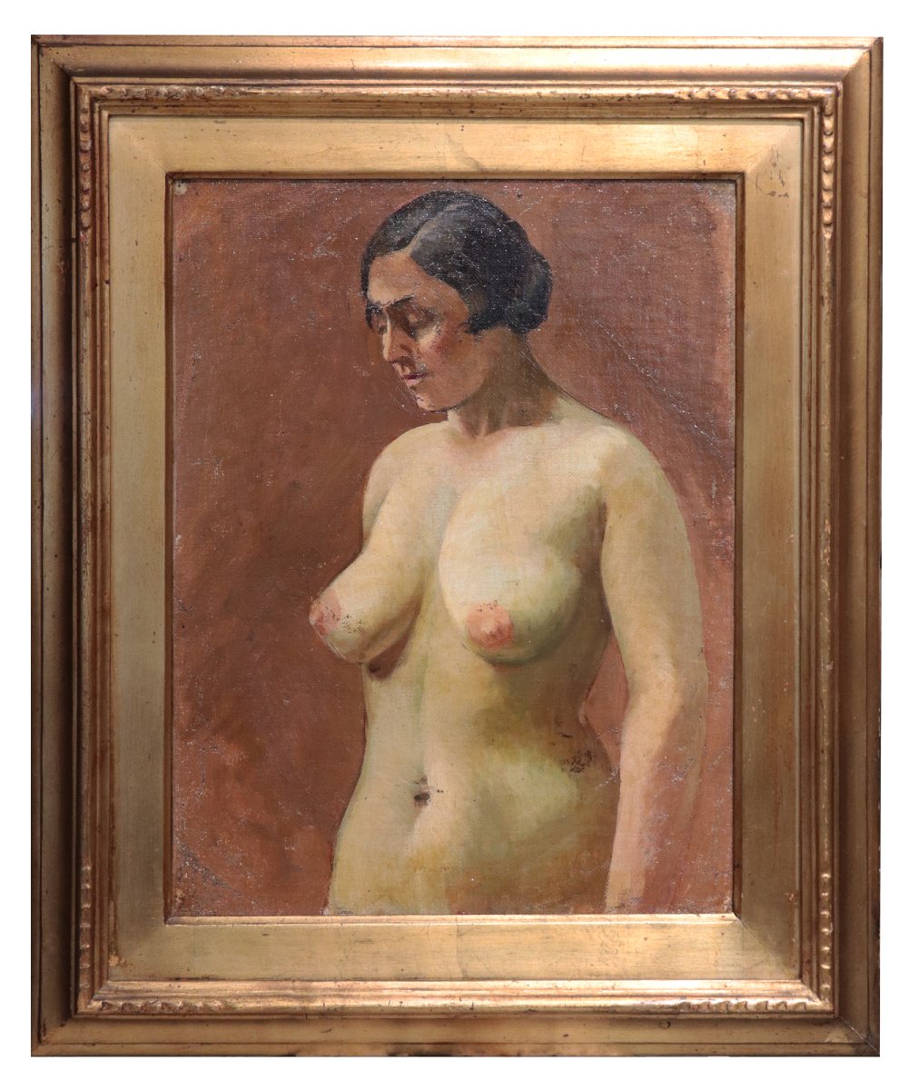 Peinture à l'huile : Nu féminin, XXe siècle