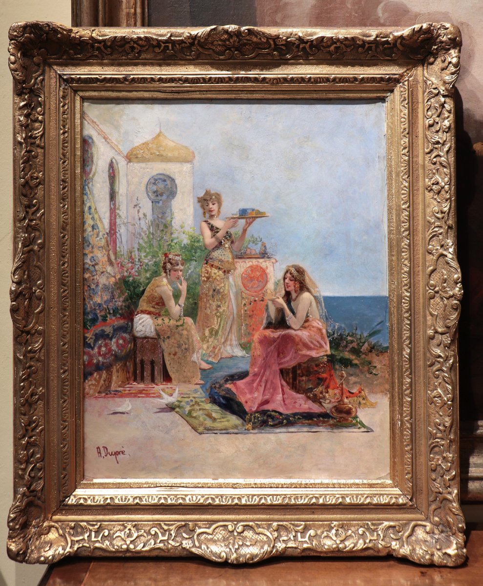 Tableau : Scène orientaliste, France, fin du XIXe siècle-photo-2