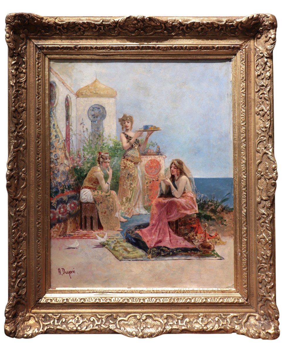 Tableau : Scène orientaliste, France, fin du XIXe siècle