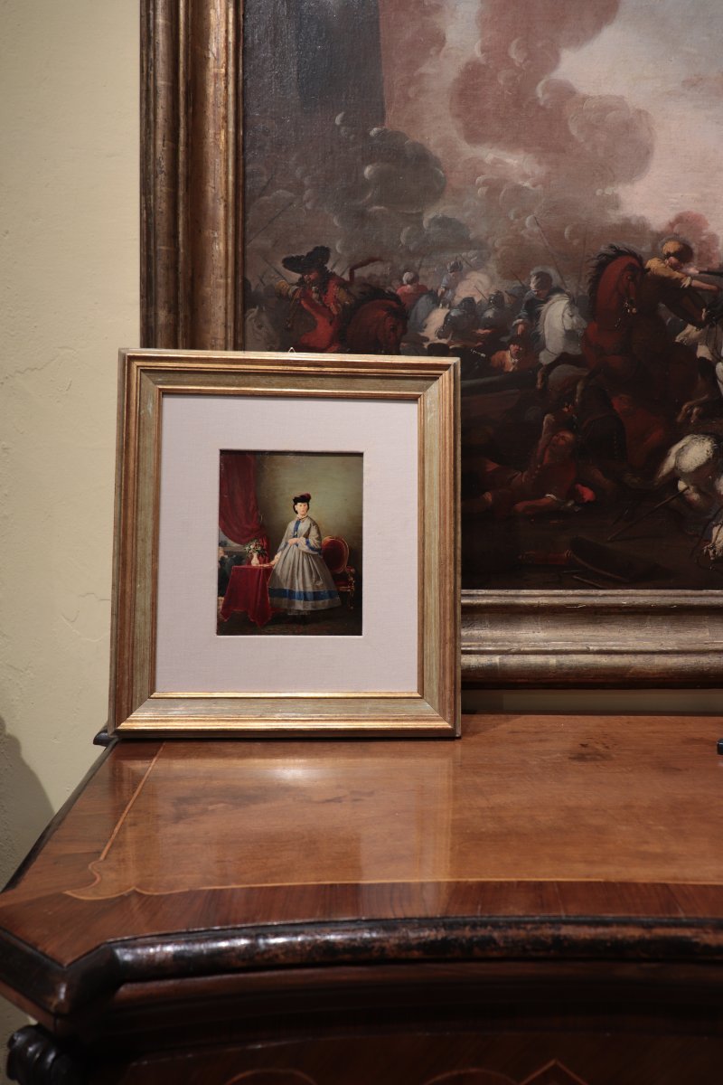 Painting: Portrait Of A Lady, "late 19th Century"-photo-4