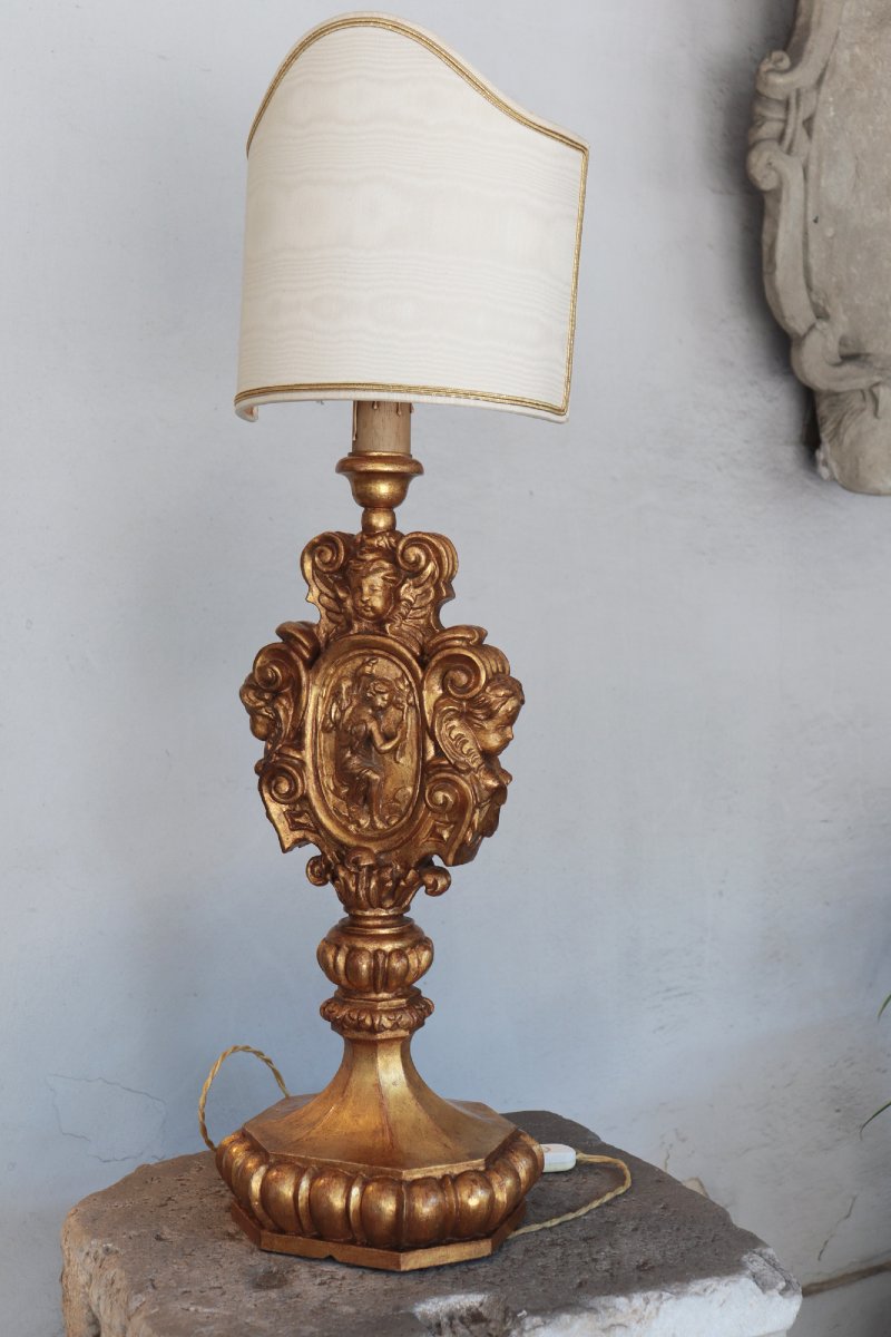 Gold Table Lamp, 1900s-photo-2