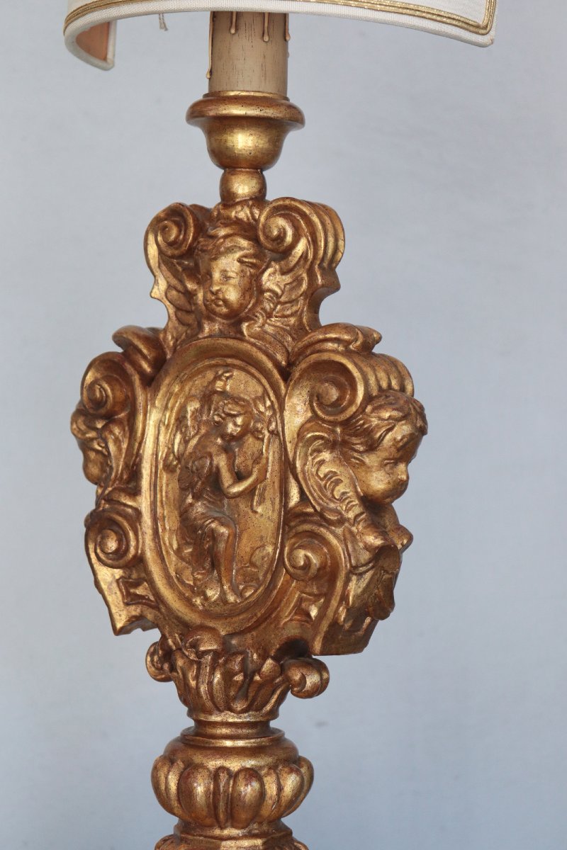 Gold Table Lamp, 1900s-photo-3