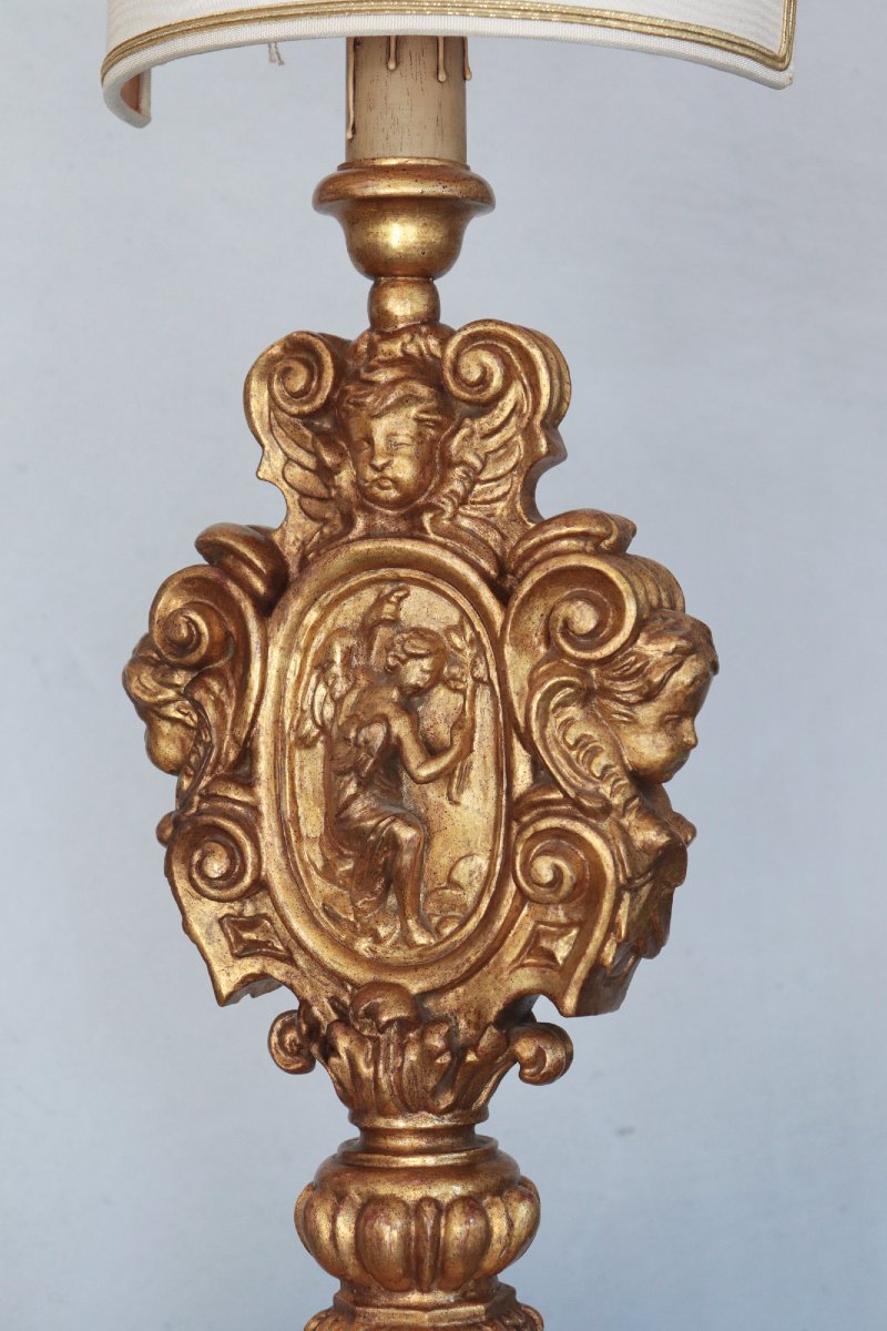 Gold Table Lamp, 1900s-photo-4