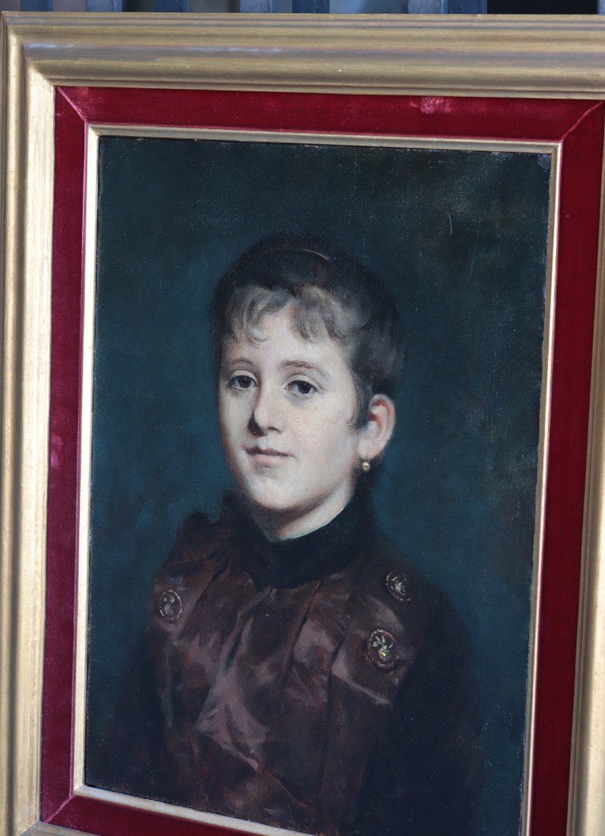 Painting: Portrait Of A Lady, Late 19th Century-photo-2
