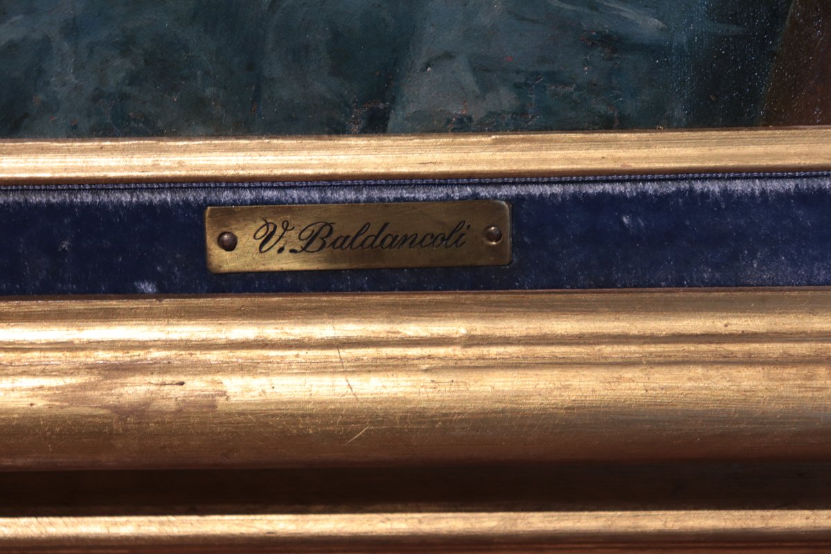 Peinture : Portrait d'une dame, fin du XIXe siècle-photo-4