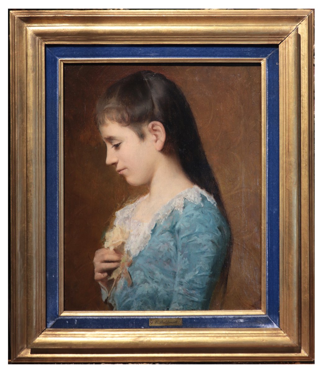 Peinture : Portrait d'une dame, fin du XIXe siècle