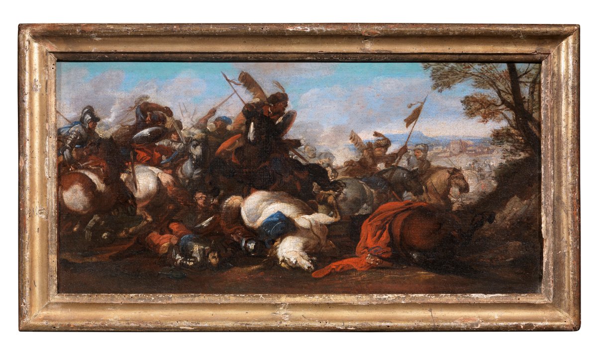 Jacques Courtois dit Borgognone (1621-1676) - Scènes de batailles-photo-3