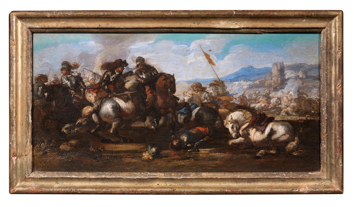 Jacques Courtois Le Bourguignon (1621-1676) - Pair Of Battles-photo-4