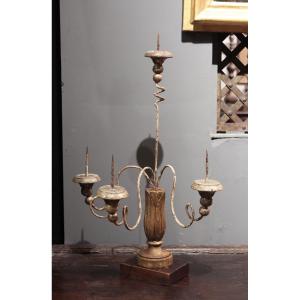 3-light Candlestick, Tuscany, 18th Century