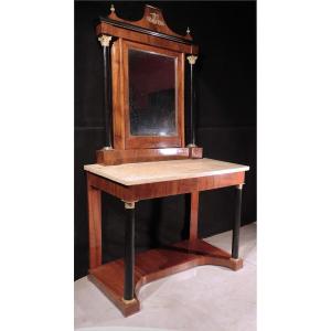 Empire Console Table With Mirror, Tuscany, 1800