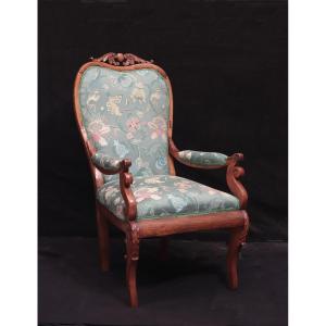 Fauteuil Tapissé, Toscane, 19e Siècle