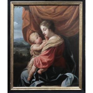 Painting: Madonna And Child, Rome, 17th Century