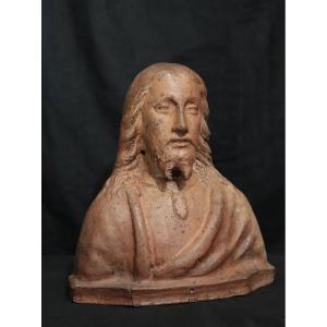 Terracotta Bust Of Christ, Tuscany, 16th Century