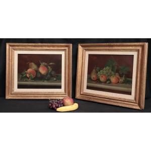 Angelo Figlinesi (florence Late 19th - Early 20th Century) - Pair Of Still Lifes