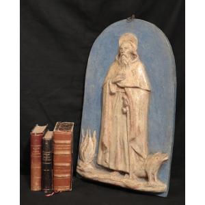 Terracotta High-relief: St. Anthony Abbot, Early 19th Century