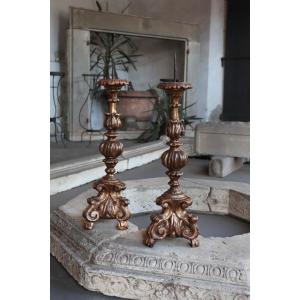 Pair Of Candlesticks, Tuscany, Late 17th Century