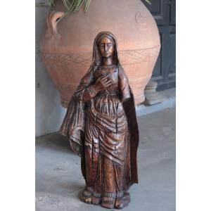 Sculpture en bois : Vierge Marie, 19e siècle