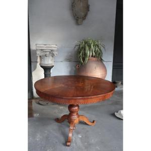 Round Table With Inlaid Figures, 19th Century
