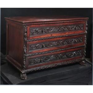 Commode Avec Cariatides, Italie, 17e Siècle