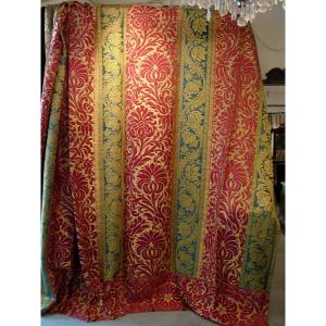 2 Tissus En Brocart De Soie, Lucca, 17e Siecle (4x3 M 12mq)