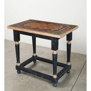 Marble-effect Lacquered Coffee Table, Tuscany, Late 18th Century