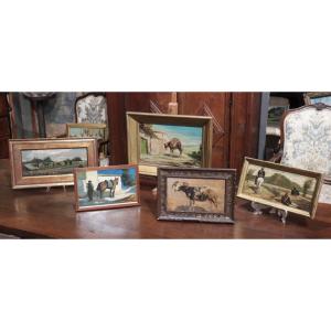 Collection Of 5 Post-macchiaioli Paintings, Tuscany, 20th Century
