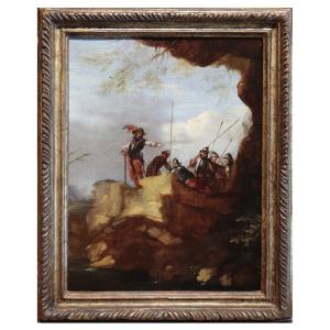 Peinture : Scène de bataille, Italie, XVIIe siècle