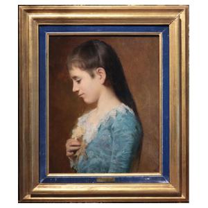 Peinture : Portrait d'une dame, fin du XIXe siècle