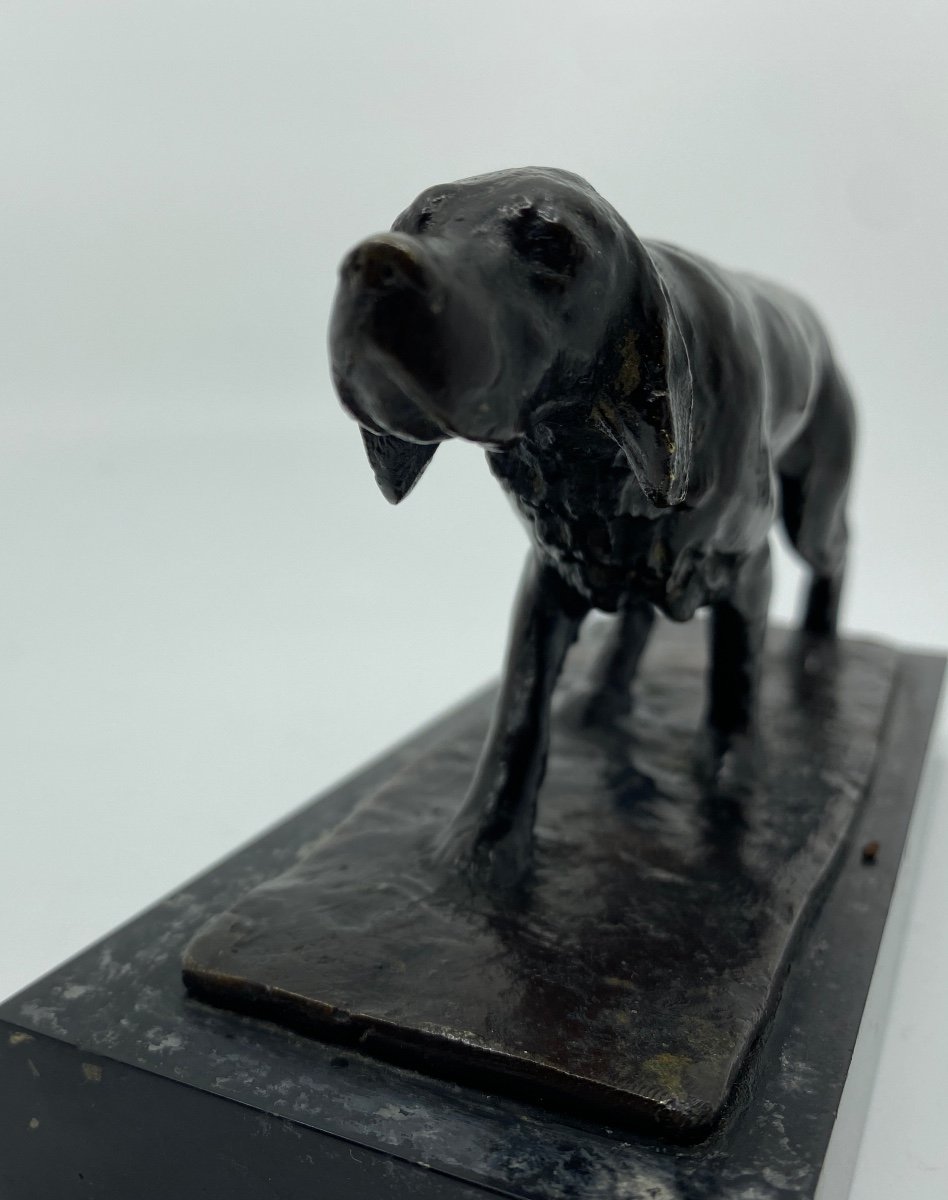 Bronze By Richard Fath English Setter Dog On Marble Base 17.5 Cm Lx 6.5 Cm Hx 5cm Base-photo-3