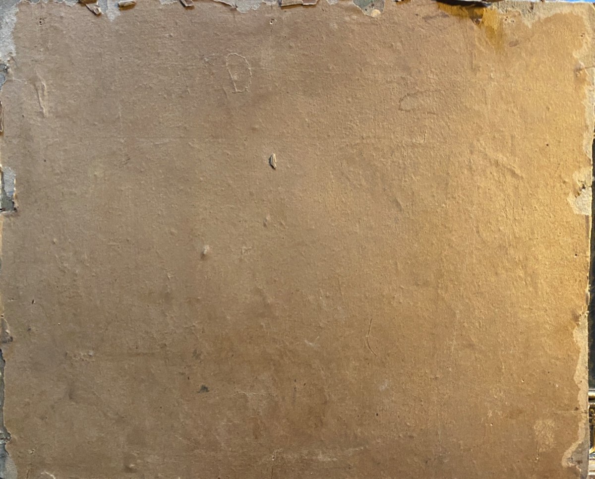 Huile Sur Toile Marouflée Sur Carton Attibuée à Eugène Baudin 1843 - 1907-photo-2