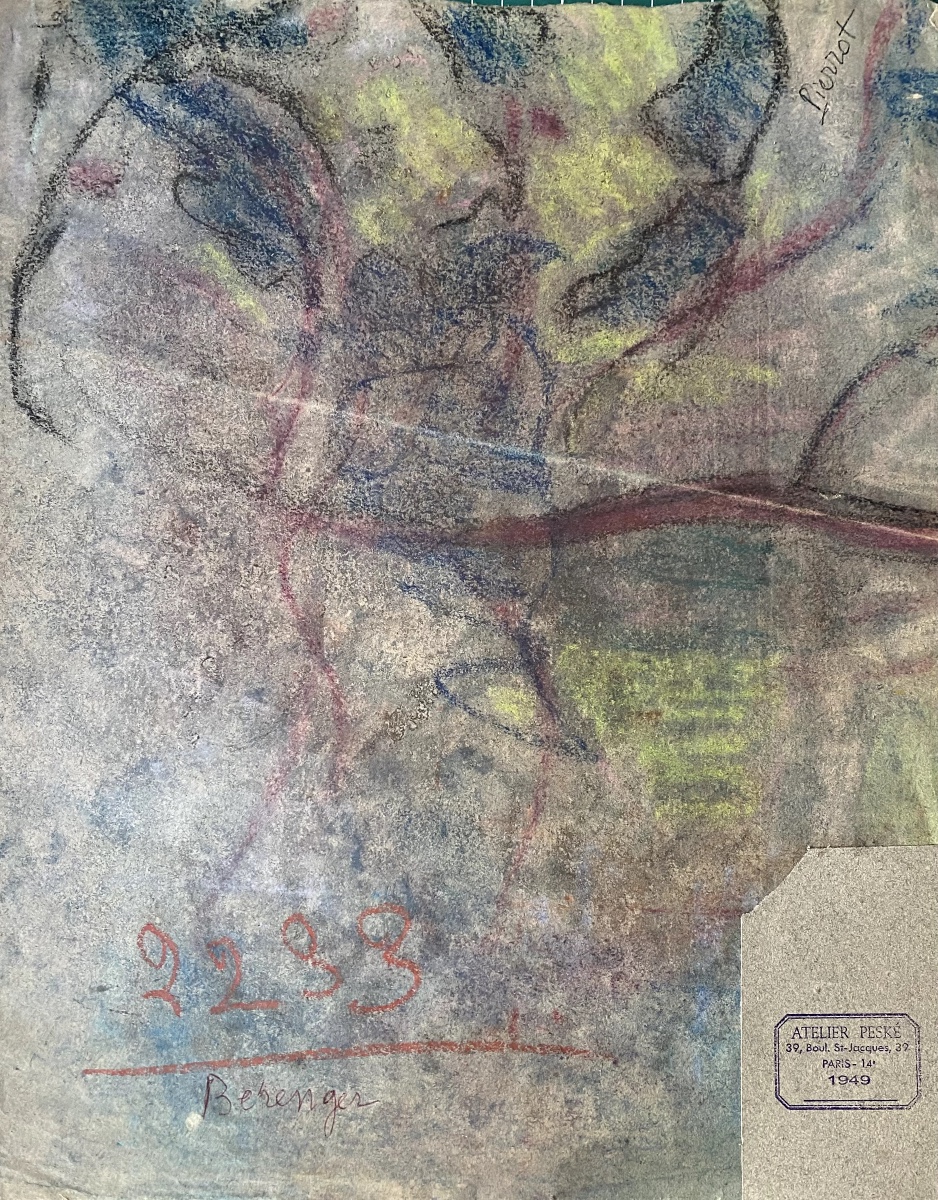 Portrait De Marie-madeleine Peské (riri) - Pastel Par Jean Peské-photo-2
