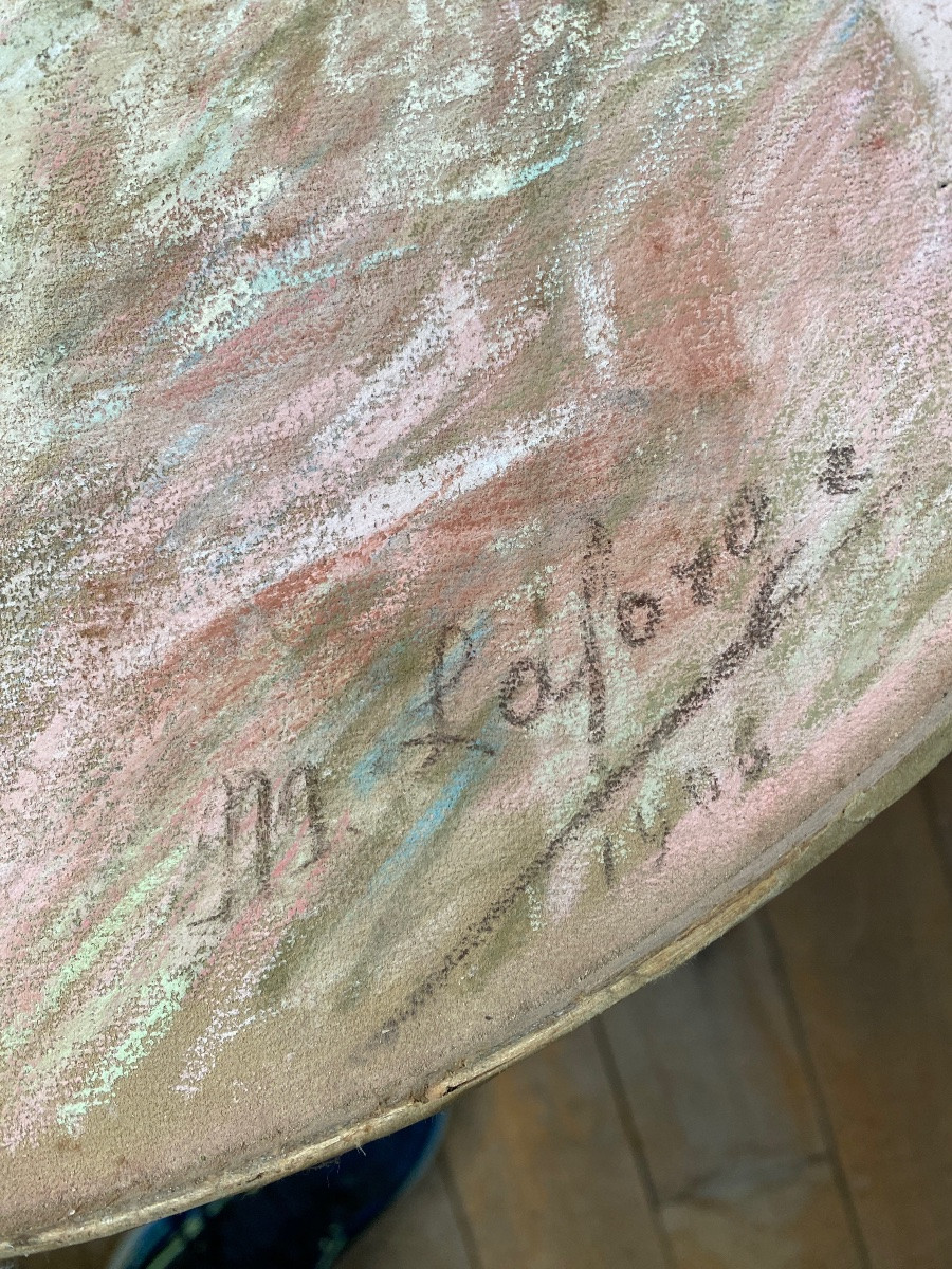 Portrait De Jeune Femme à La Robe Rose - Pastel Signé Marie Laforge (1865-1942)-photo-3