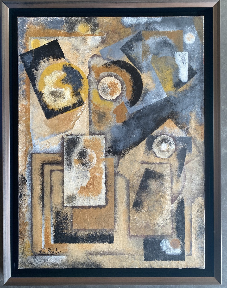 Art Deco Cubist Composition By Kurt Stern, American Painter Born In 1907? - Unframed 73 X 54