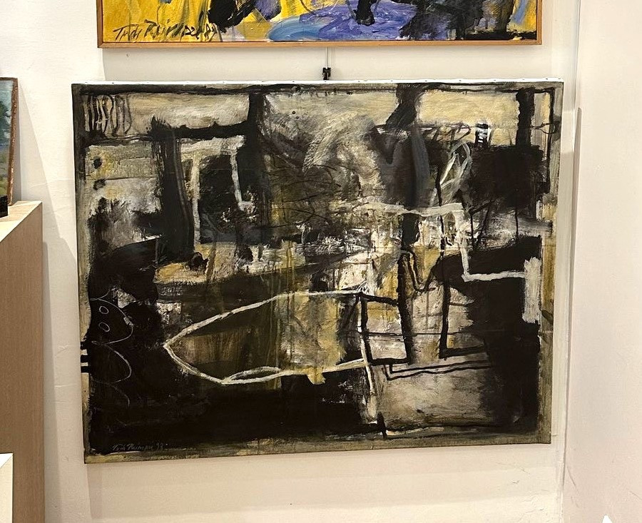 Acrylic On Abstract Canvas (dated 1998) Signed Thibaut De Reimpré (1949-2023)-photo-2