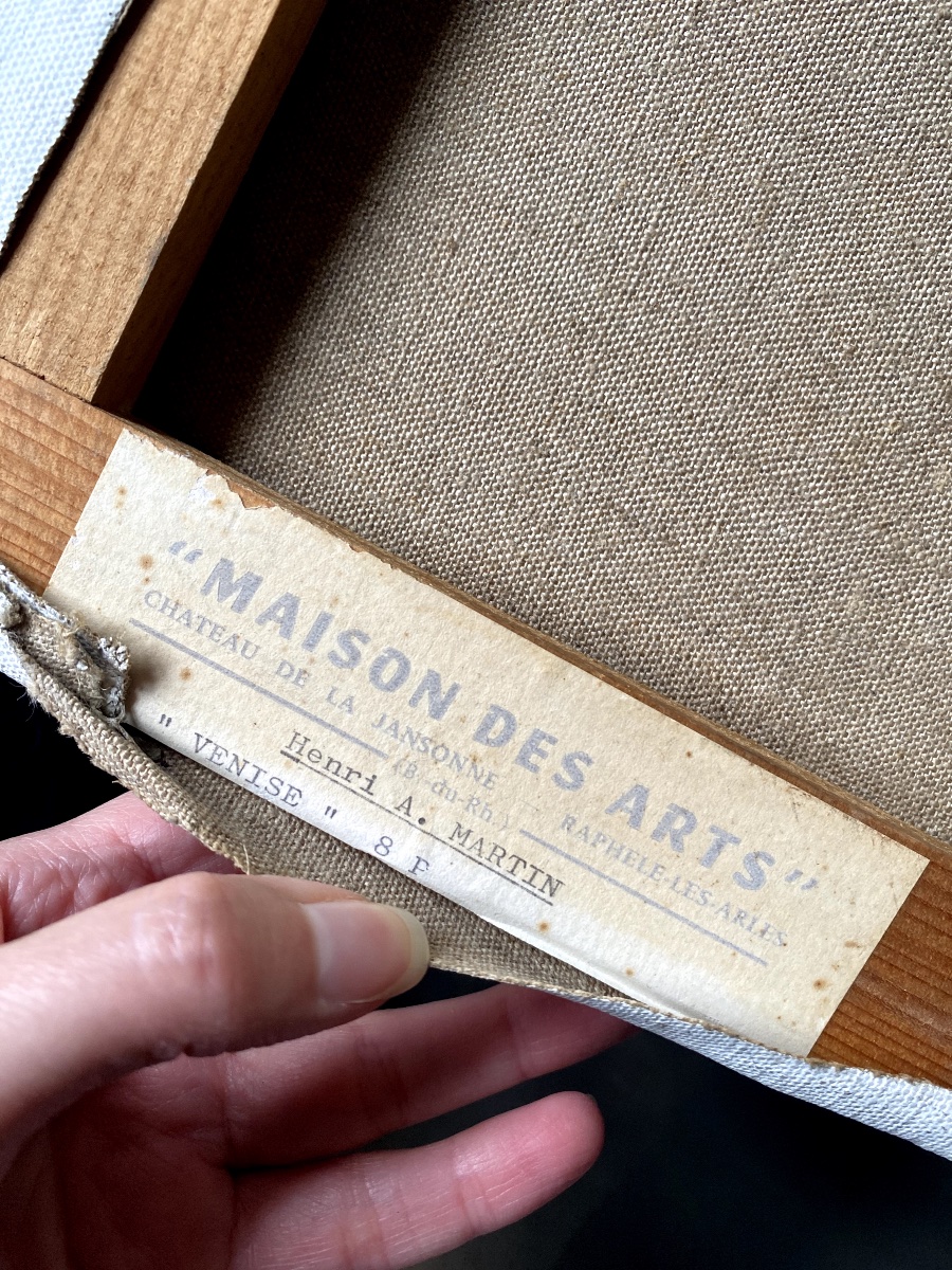 Huile sur toile - Venise - Place Saint-Marc - Signée Henri-André Martin (1918-2004)-photo-2