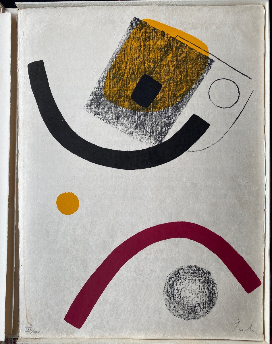 “lost Astral” (1974) - 6 Original Color Lithographs By Berto Lardera (1911-1989)-photo-1