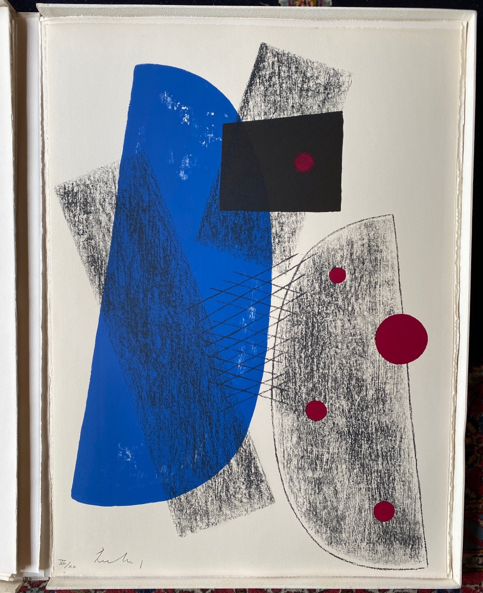 “lost Astral” (1974) - 6 Original Color Lithographs By Berto Lardera (1911-1989)-photo-3