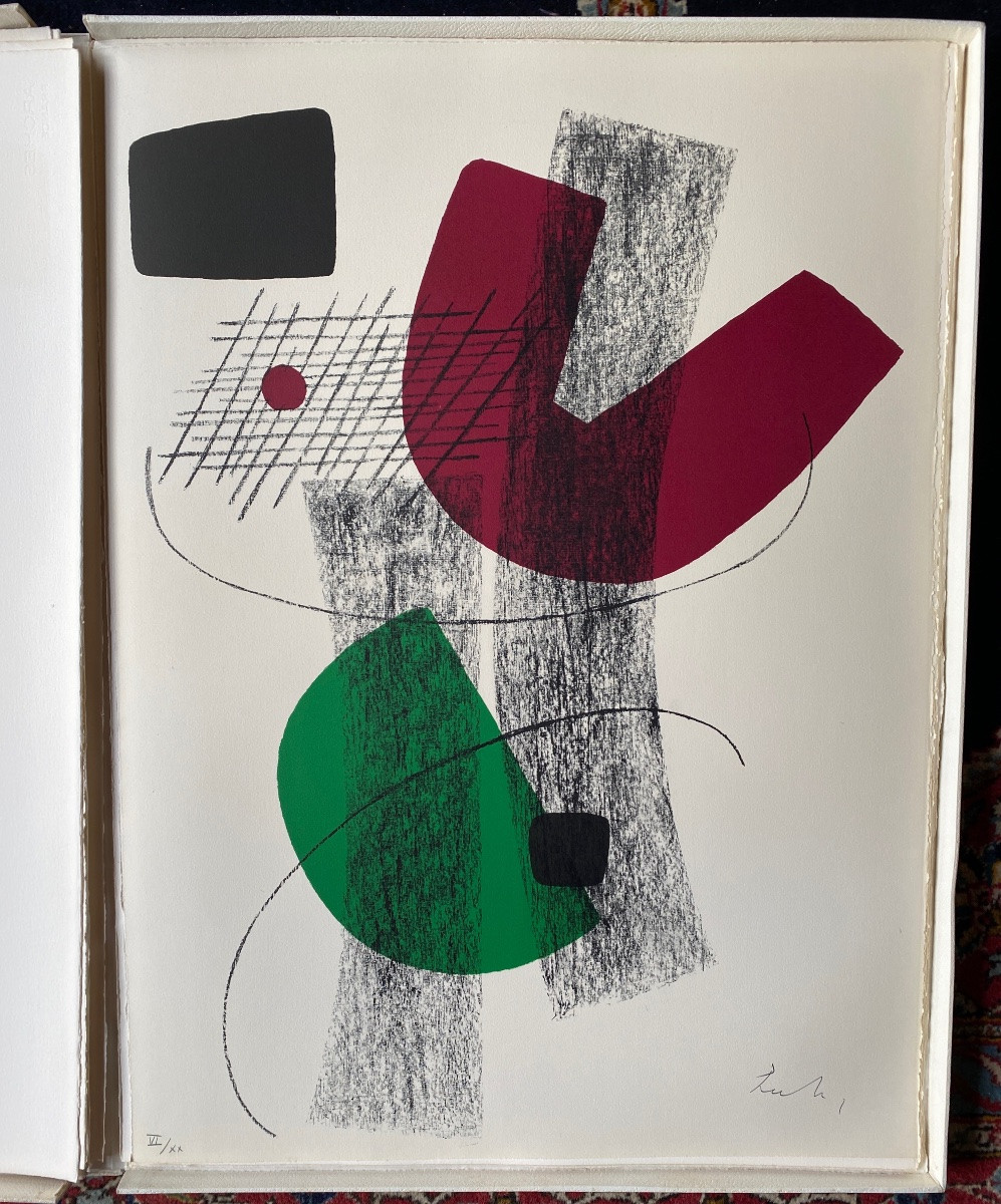 “lost Astral” (1974) - 6 Original Color Lithographs By Berto Lardera (1911-1989)-photo-5