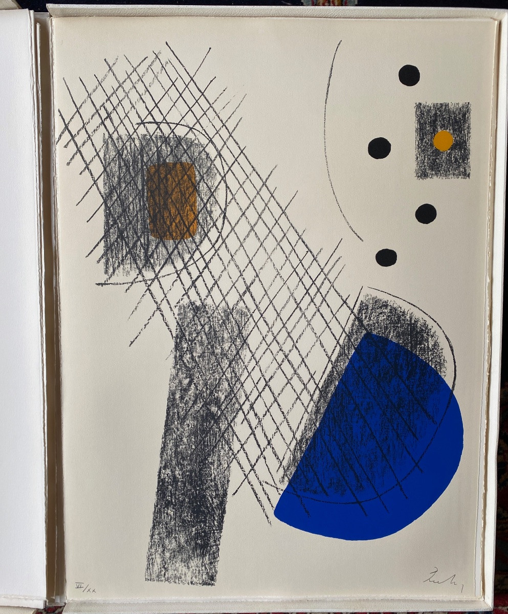 “lost Astral” (1974) - 6 Original Color Lithographs By Berto Lardera (1911-1989)-photo-6