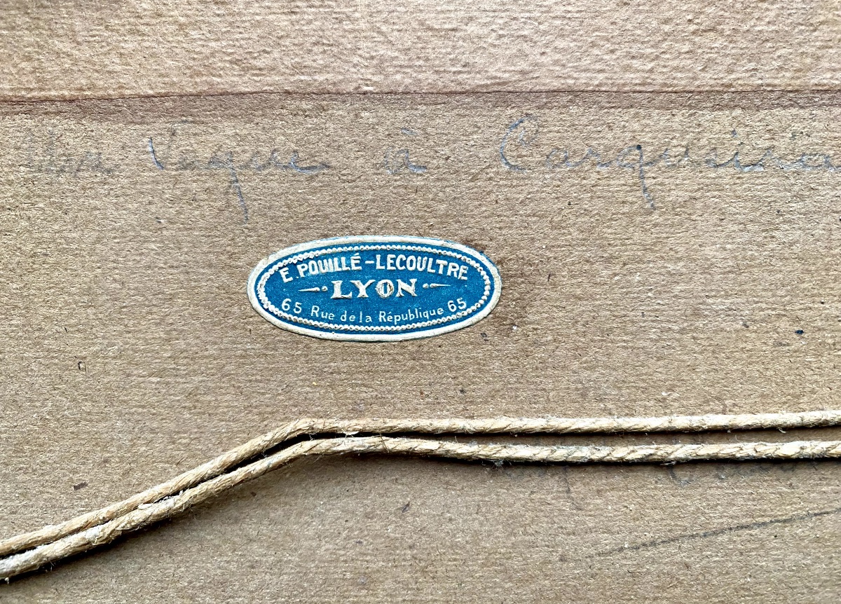 Seaside - Watercolor Titled "a Wave At Carqueiranne" Signed Antoine Barbier-photo-1